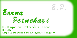 barna petnehazi business card